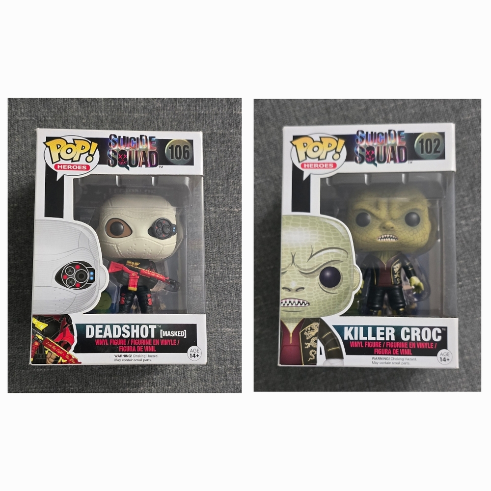 Deadshot and Killer Croc Funko Pops #106 & #102